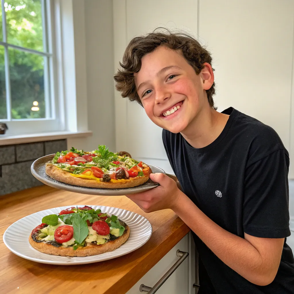 Teen showing a dish
